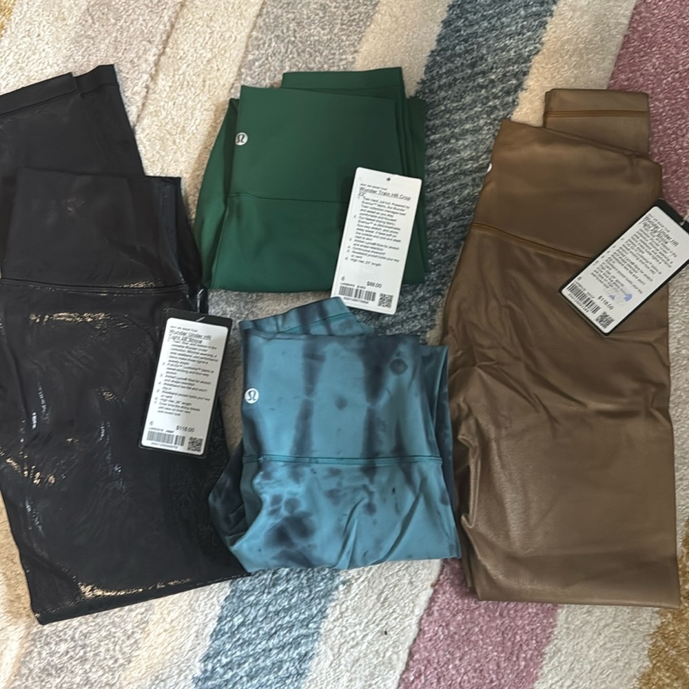 Lululemon Lot of 4 Leggings Size 6. 3 NWT, 1 EUC